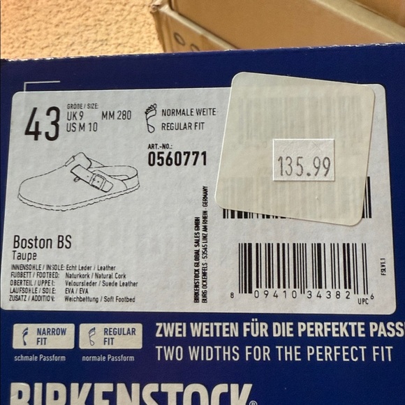 Birkenstock Boston BS (Leather) Taupe Clog - Picture 5 of 6